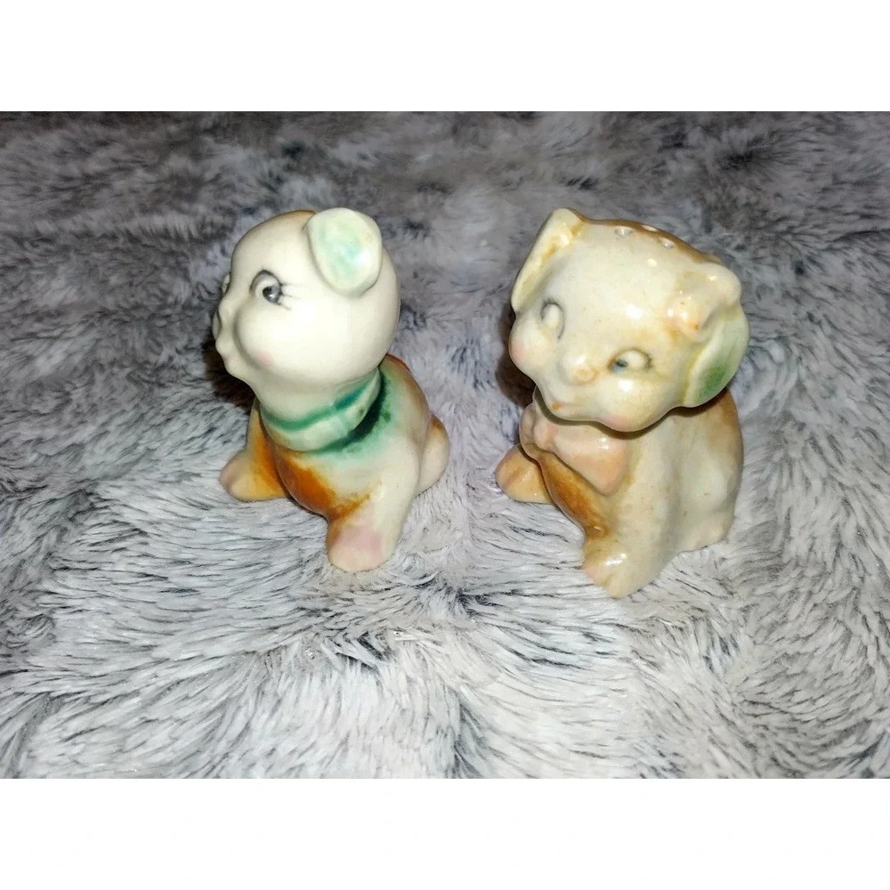 Vintage 1950s Puppy Dog Salt and Pepper Shakers